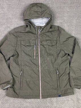 LL Bean Primaloft Jacket Mens XL Taupe Southbrook Hooded Full Zip 299822